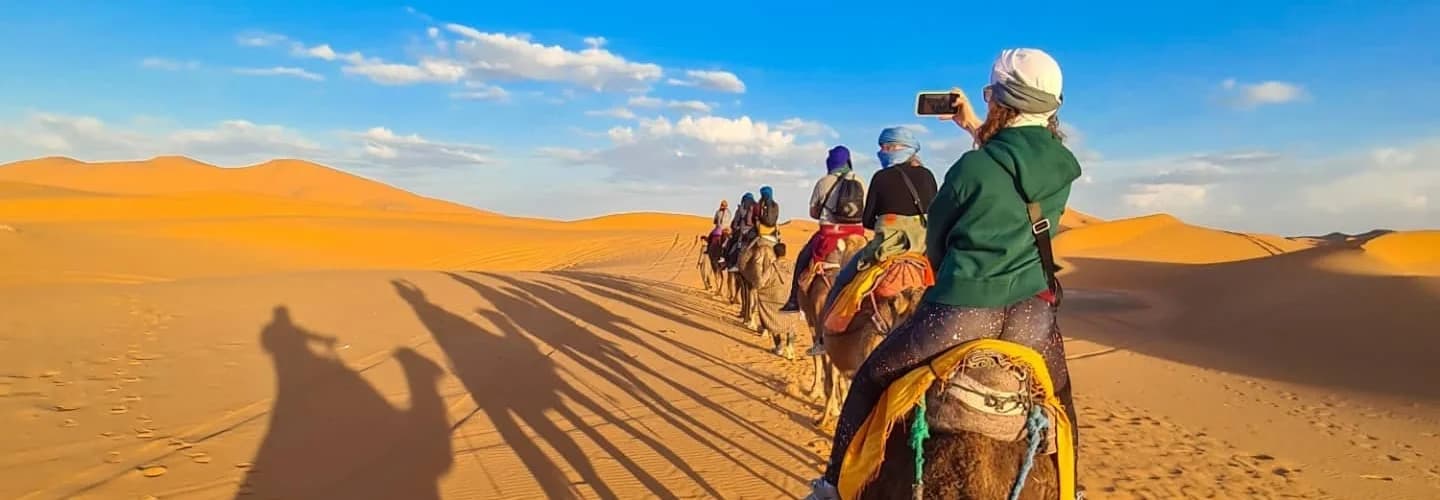Sahara dunes on the Marrakech to Marrakech shared desert tour